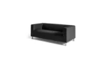 Home Moda Leather 3 Seater Sofa - Black - Image 3