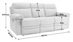 Home New Paolo 3 Seater Power Recliner Sofa - Ivory - Image 3