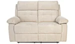 Home June Fabric 2 Seater Manual Recliner Sofa-Natural - Image 4