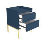 Navy Blue Modern 2 Drawer Bedside Table with Legs - Zion - Image 3