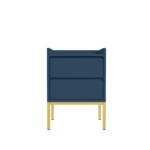 Navy Blue Modern 2 Drawer Bedside Table with Legs - Zion - Image 4