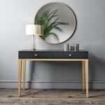 Dark Grey Art Deco Dressing Table with 2 Drawers - Maya - Image 2