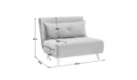 Habitat Roma Small Double Velvet Chair Bed - Charcoal - Image 3