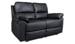 Home Toby Faux Leather 2 Seater Recliner Sofa - Black - Image 4