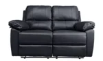 Home Toby Faux Leather 2 Seater Recliner Sofa - Black - Image 6