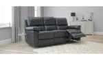 Home Toby Faux Leather 3 Seater Recliner Sofa - Black - Image 6