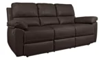 Argos Home Toby Faux Leather 3 Seater Recliner Sofa - Brown - Image 3