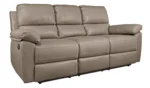 Home Toby Faux Leather 3 Seater Recliner Sofa - Grey - Image 4
