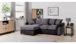 Harry Fabric Left Hand Corner Chaise Sofa - Charcoal - Image 8