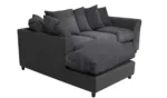Harry Fabric Left Hand Corner Chaise Sofa - Charcoal - Image 5