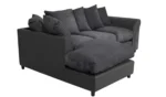 Harry Fabric Left Hand Corner Chaise Sofa - Charcoal - Image 3