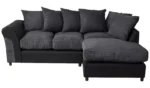 Harry Fabric Right Hand Corner Chaise Sofa - Charcoal - Image 6