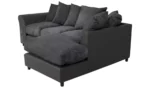 Harry Fabric Right Hand Corner Chaise Sofa - Charcoal - Image 4