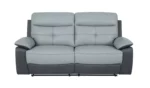 Home Charles Leather Mix 3 Seater Recliner Sofa - Grey - Image 4