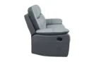 Home Charles Leather Mix 3 Seater Recliner Sofa - Grey - Image 5