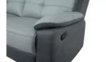 Home Charles Leather Mix 3 Seater Recliner Sofa - Grey - Image 7