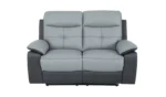 Home Charles Leather Mix 2 Seater Recliner Sofa - Grey - Image 5