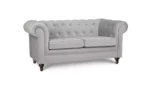 Habitat Chesterfield Velvet 2 Seater Sofa - Light Grey - Image 5