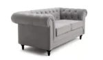 Habitat Chesterfield Velvet 2 Seater Sofa - Light Grey - Image 4