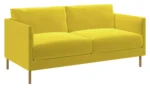 Habitat Hyde Velvet 2 Seater Sofa - Yellow - Image 2