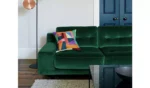 Habitat Hendricks Velvet Right Hand Corner Chaise Sofa-Green - Image 6