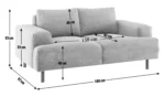 Habitat Julien Velvet 2 Seater Sofa - Grey - Image 4