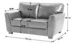 Habitat Milford Leather 2 Seater Sofa - Black - Image 3