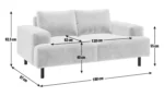 Habitat Julien Velvet 2 Seater Sofa - Natural - Image 4