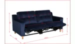 Habitat Emerson Velvet 2 Seater Recliner Sofa - Navy Blue - Image 3