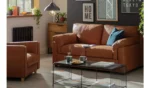 Habitat Florence Leather 2 Seater Sofa - Tan - Image 7