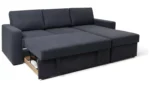 Home Miller Right Corner Chaise Sofa Bed - Grey - Image 4