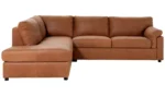Habitat Florence Leather Left Hand Corner Chaise Sofa - Tan - Image 4