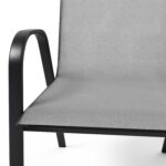 GRADE A1 - 6 Grey Metal Stackable Garden Dining Chairs - Fortrose - Image 3