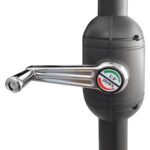 6 Seater Grey Metal Stackable Garden Dining Set with Free Parasol and Base - Fortrose - Image 10