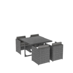 GRADE A1 - 4 Seater Dark Grey Rattan Cube Garden Dining Set - Fortrose - Image 2