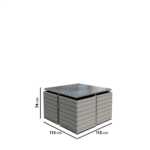 GRADE A1 - 4 Seater Dark Grey Rattan Cube Garden Dining Set - Fortrose - Image 4