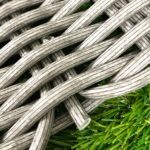 GRADE A1 - 3 Seater Light Grey Rattan Garden Sofa - Fortrose - Image 4