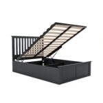 Dark Grey Wooden Small Double Ottoman Bed - Anderson Color-Grey - Image 2