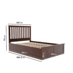 Walnut Wooden Double Ottoman Bed - Anderson Color-Brown - Image 2
