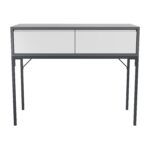 Grey Retro Dressing Table with 2 Drawers - Aiko - Image 3