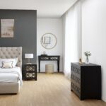 Black Mirrored Boho Dressing Table with 2 Drawers - Alexis - Image 3