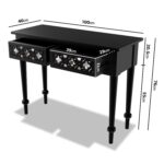 Black Mirrored Boho Dressing Table with 2 Drawers - Alexis - Image 6