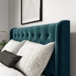 Teal Velvet Mid-Century King Size Bed Frame - Amara - Image 5