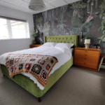 Olive Green Velvet Double Ottoman Bed with Legs - Amara - Image 4