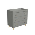 Grey Scandi Pine Wood Changing Unit with 3 Drawers - Astelle - Image 3