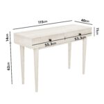 Cream Limewash Dressing Table with Storage Drawers - Beau - Image 5