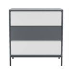 Kids Grey Retro Chest of 3 Drawers with Legs - Aiko - Image 3
