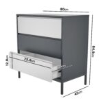 Kids Grey Retro Chest of 3 Drawers with Legs - Aiko - Image 4