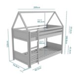 House Bunk Bed in Grey - Coco - Image 5