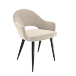 Glass Dining Table with 2 Beige Fabric Dining Chairs & 1 Beige Fabric Dining Bench - Dax - Image 2